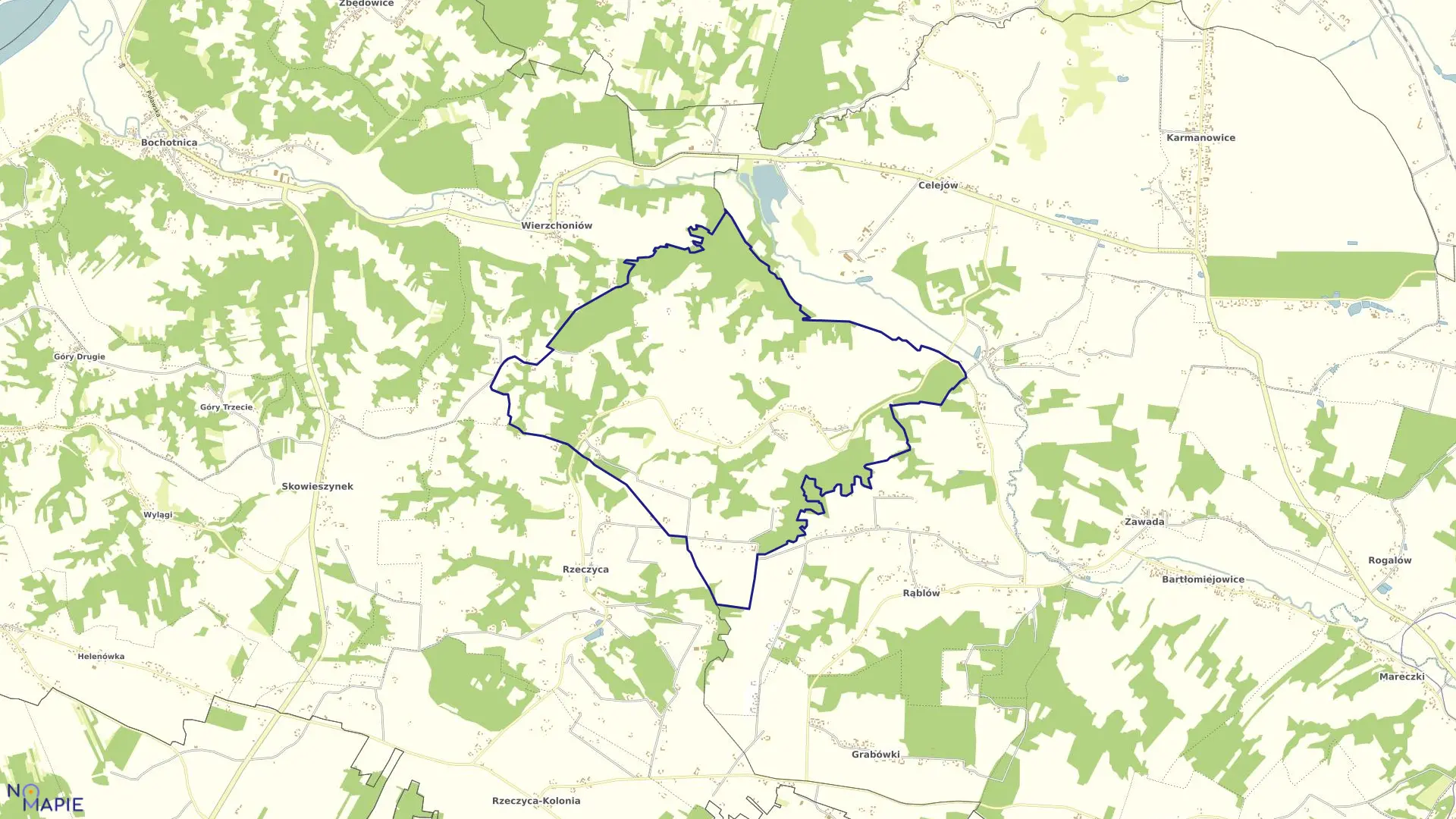 Mapa obrębu WITOSZYN w gminie Kazimierz Dolny